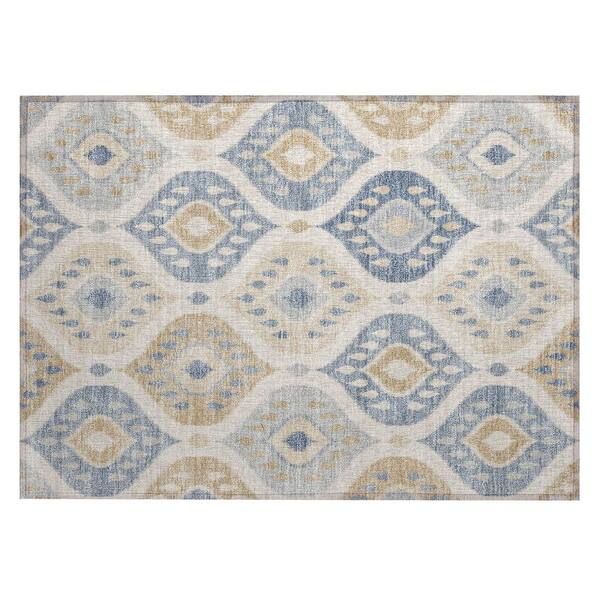 Chantille Machine Washable Indoor/Outdoor Abstract ACN3123 Denim 2 ft. x 3 ft. Accent Rug