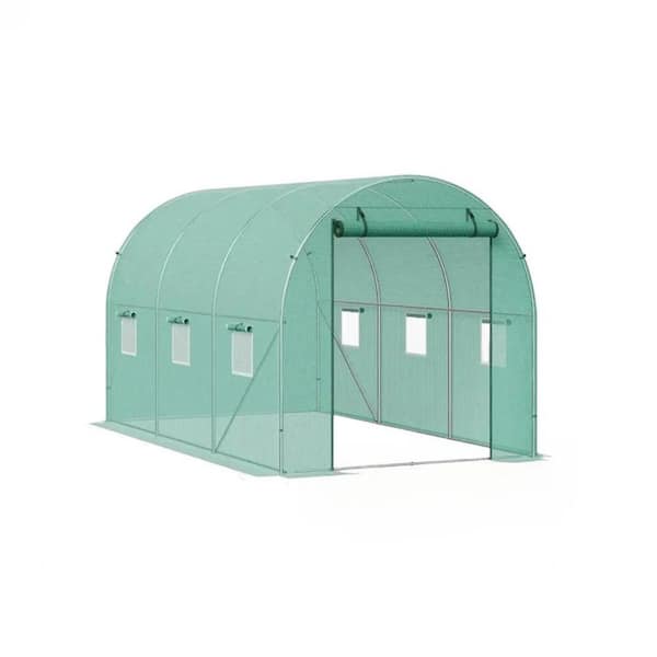 135.6 inx76. 8 inx75. 6 in. Walk-in Greenhouse-Galvanized Frame, Weatherproof PE Cover