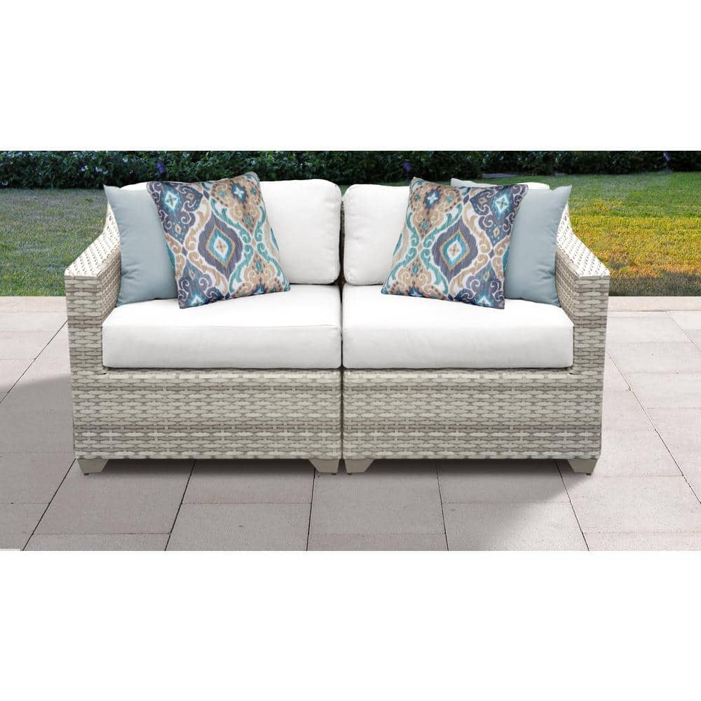 TK CLASSICS Fairmont 2Piece Wicker Outdoor Sectional Loveseat with