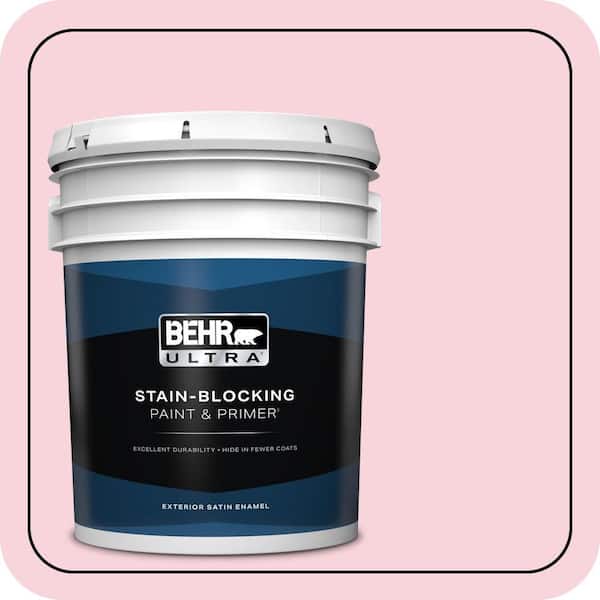 BEHR ULTRA 5 gal. #110C-1 Petal Bloom Satin Enamel Exterior Paint & Primer