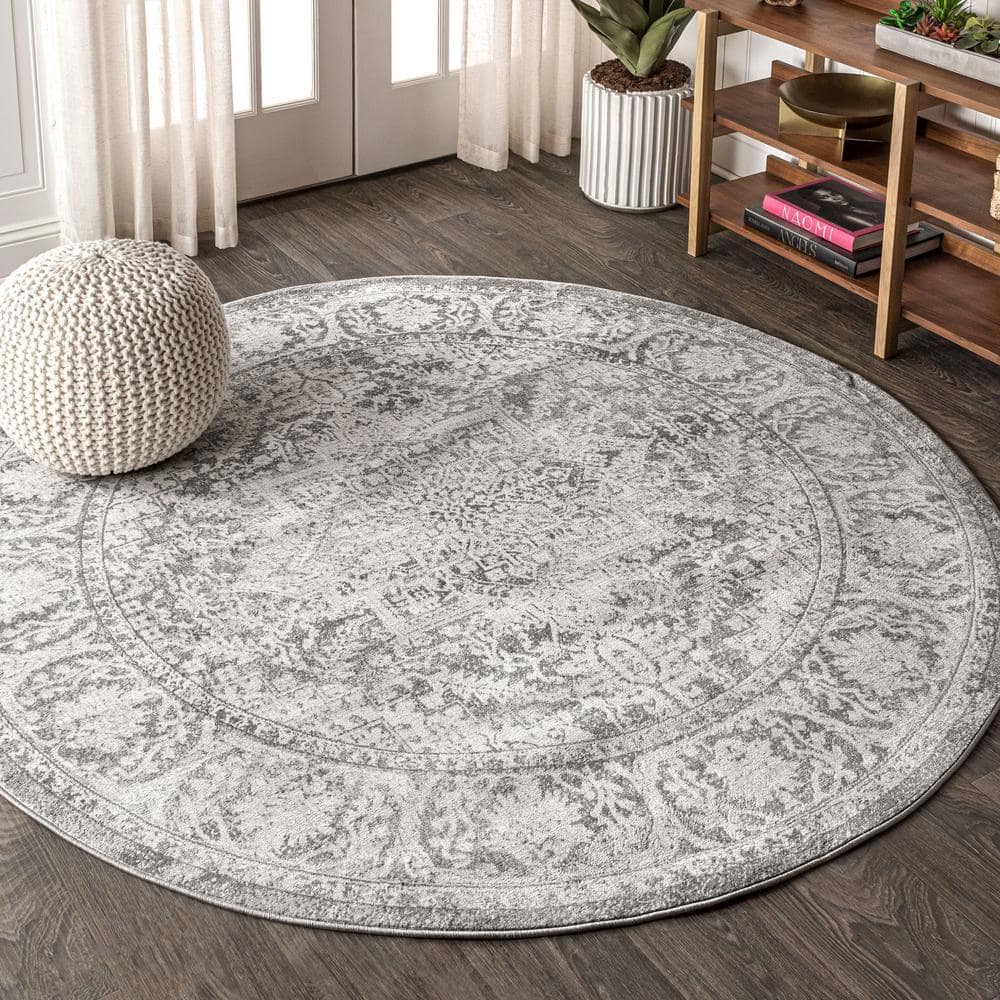 JONATHAN Y Modern Persian Vintage Medallion Light Gray 5 ft. Round Area ...