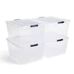 Rubbermaid Cleverstore 41 Quart Latching Stackable Storage Tote, Clear (4  Pack), 1 Piece - City Market