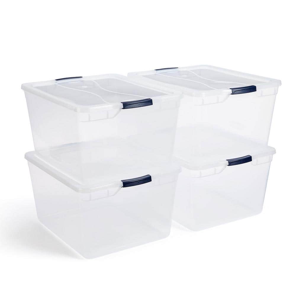 Cleverstore 71 qt. Latching Plastic Storage Container and Lid, Clear (4-Pack) price history on PriceWatchPro
