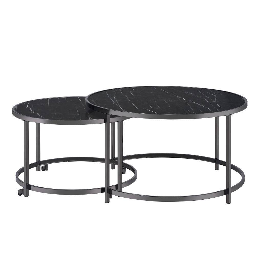 black and chrome nest of tables