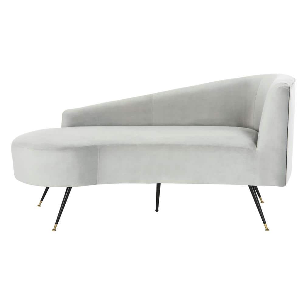 Evangeline 58'' Black and Gray Contemporary Velvet Settee