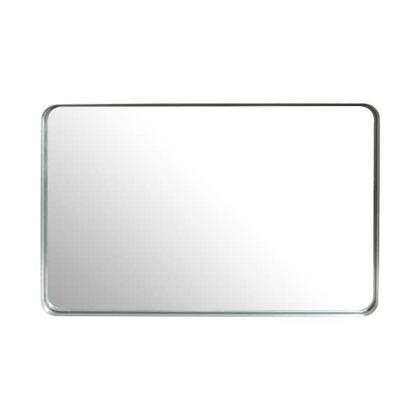 Boosicavelly 30 in. W x 20 in. H Rectangular Metal Framed Wall Mounted Bathroom Vanity Mirror in Silver