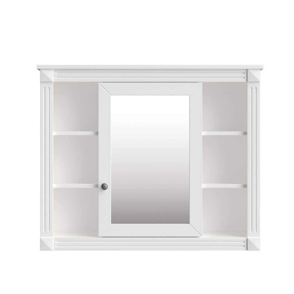 35 in. W x 28.7 in. H Medium Rectangular White Wood Surface Mount Soft Clos
