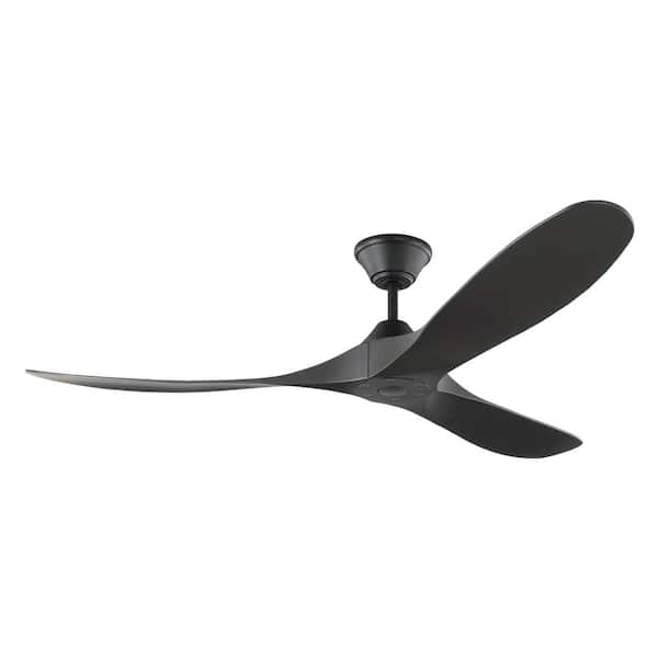 Maverick Coastal 60 in. Outdoor Wet Rated Midnight Black Ceiling Fan with Black Blades, DC Motor