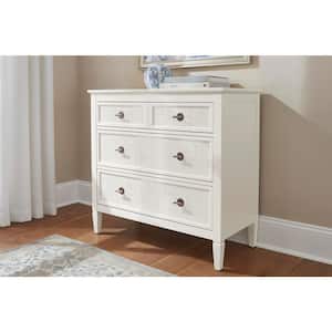 Marsden Ivory 3-Drawers 38 in. Cane Chest of Drawers