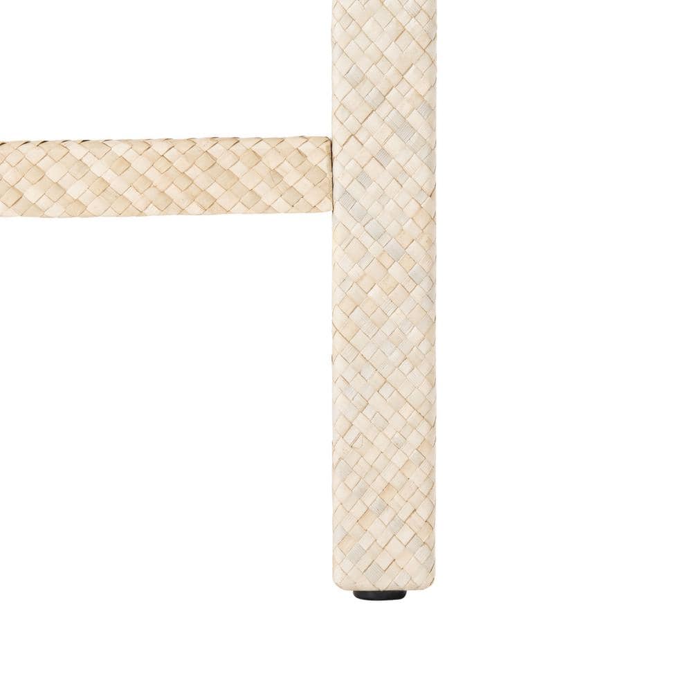 Light Natural Raffia 2-Shelf Accent Table