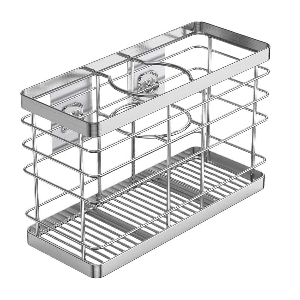 Wall Mount and Adhesive Hair Tool Organizer in Silver, Hair Dryer Holder, Curling Iron Holder, Bathroom Organizer price history on PriceWatchPro