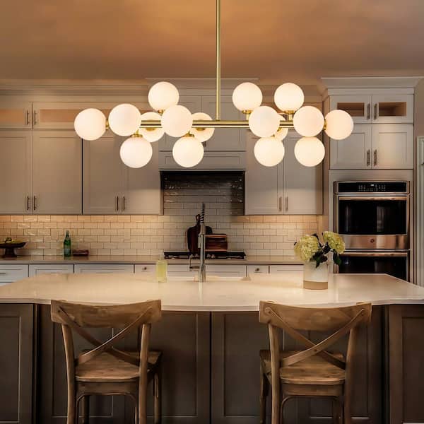 Rennnsan Kaitlyn 16-Light Gold Dimmable Sputnik Contemporary