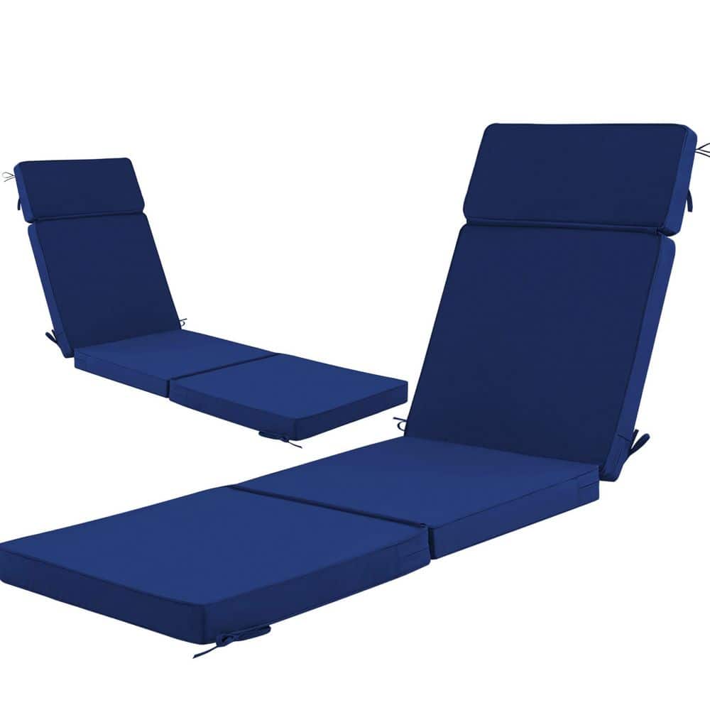 2 Pack 21 in. x 2 in. Outdoor Chaise Lounge Cushions, Replacement for Patio and Pool Chairs, Navy Blue price history on PriceWatchPro