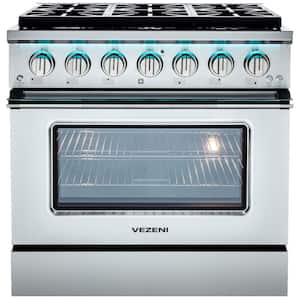Thor Panel Thor Kitchen Tilt Panel 36-in 6 Burners Freestanding Gas Range with ...