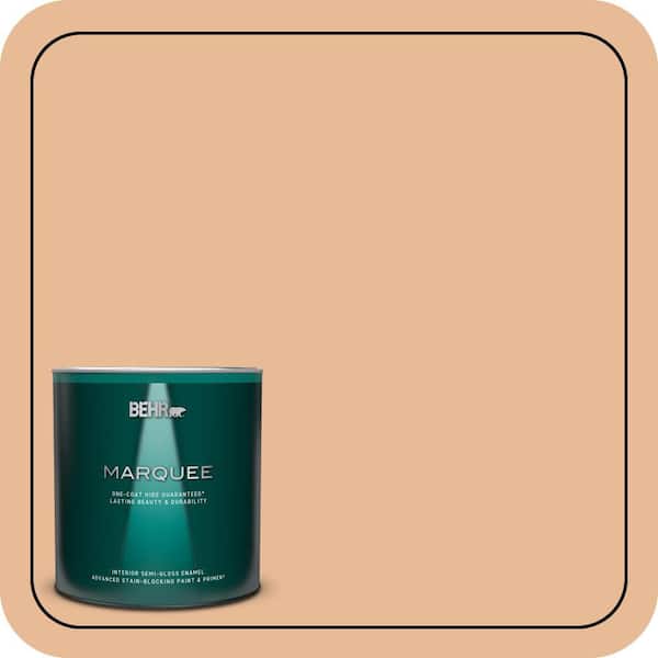 BEHR MARQUEE 1 qt. #280C-3 Fresh Praline Semi-Gloss Enamel Interior Paint & Primer