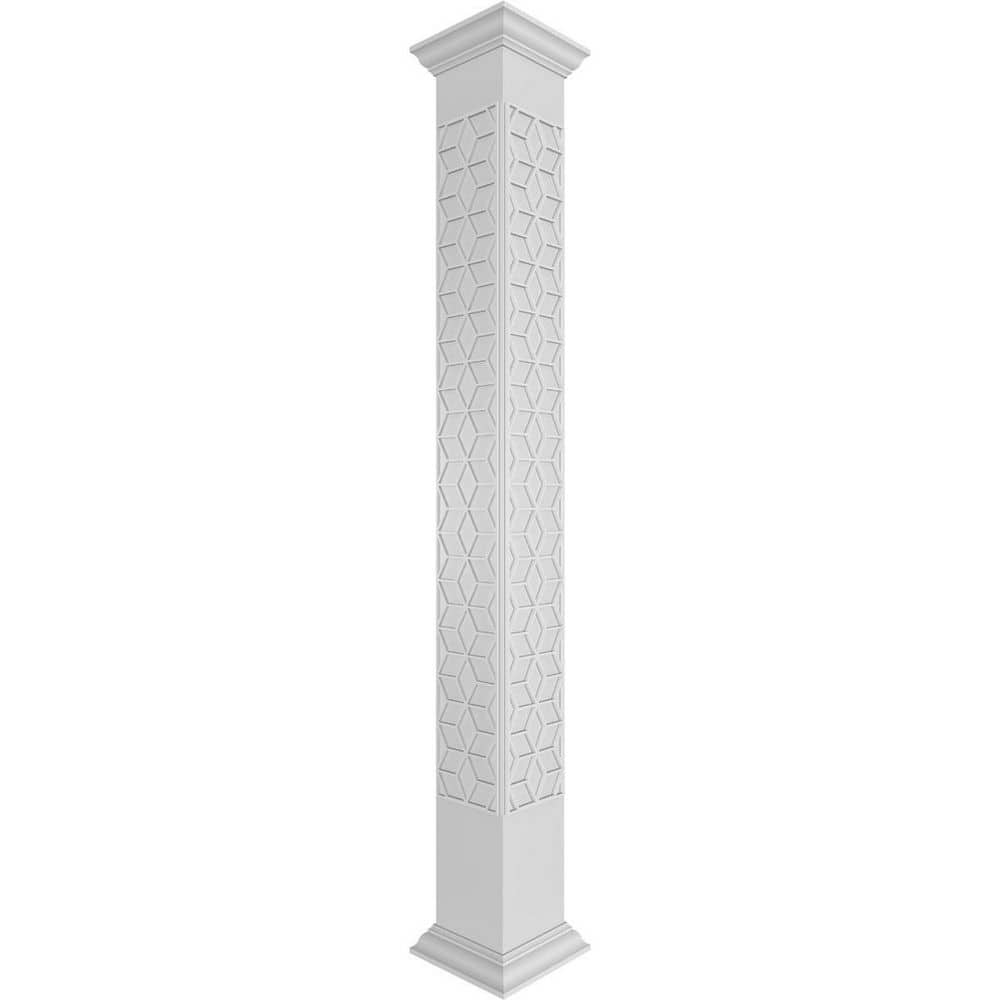 9-5/8 in. x 9 ft. Premium Square Non-Tapered Pueblo Fretwork PVC Column Wrap Kit w/Crown Capital and Base price history on PriceWatchPro