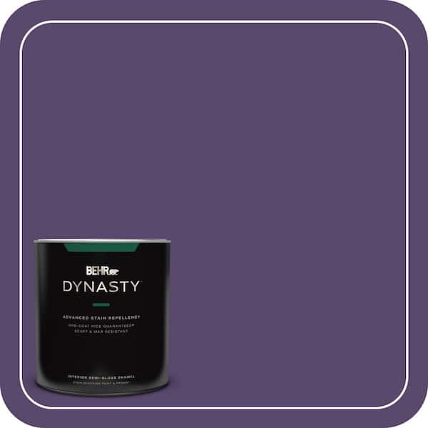 BEHR DYNASTY 1 qt. #P570-7 Proper Purple One-Coat Hide Semi-Gloss Enamel Interior Stain-Blocking Paint and Primer
