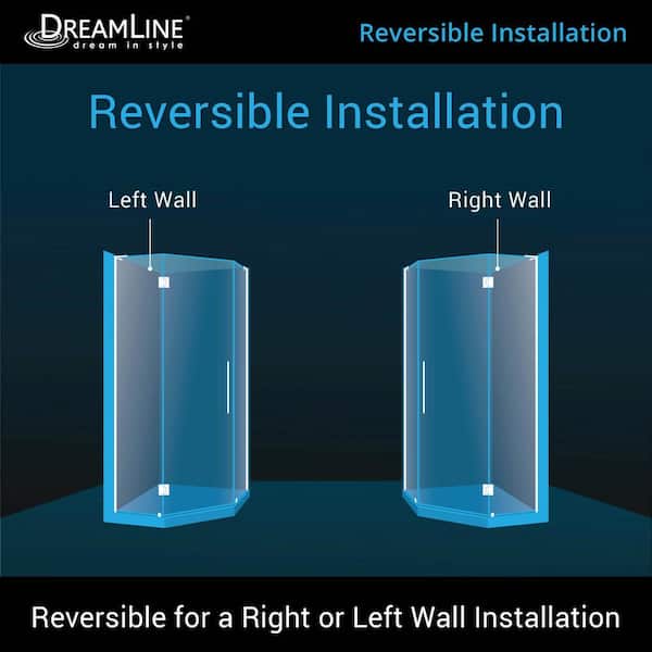 DreamLine Prism Plus 34 in. W x 34 in. D x 72 in. H Semi