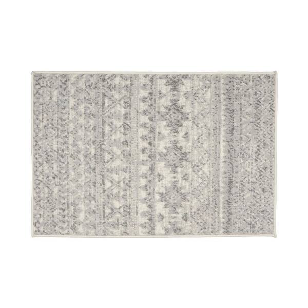 World Rug Gallery Bohemian Distressed Cream 2 ft. x 3 ft. Geometric Area Rug