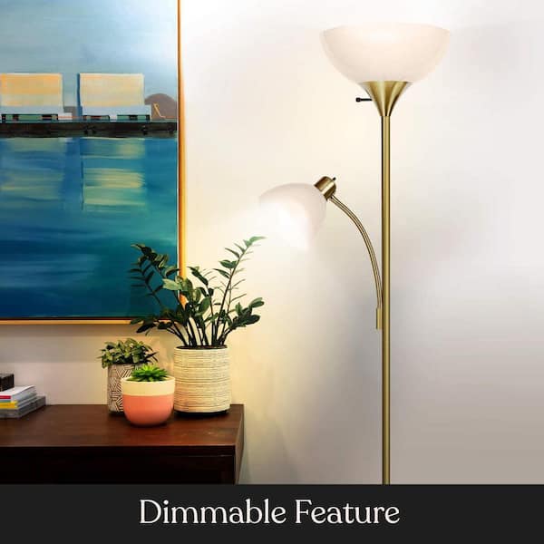 Brass Torchiere Led Floor Lamp, Brightech Brightest Torchiere Floor Lamp