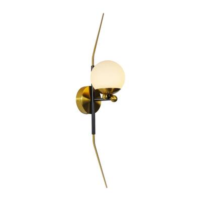 Chianti 30 in. Tall 10-Watt Antique Brass LED Wall Sconce with Frosted Glass Shade