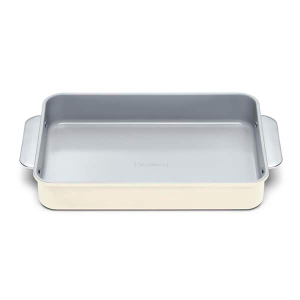 CARAWAY HOME Non-Stick Brownie Pan with Handle cream