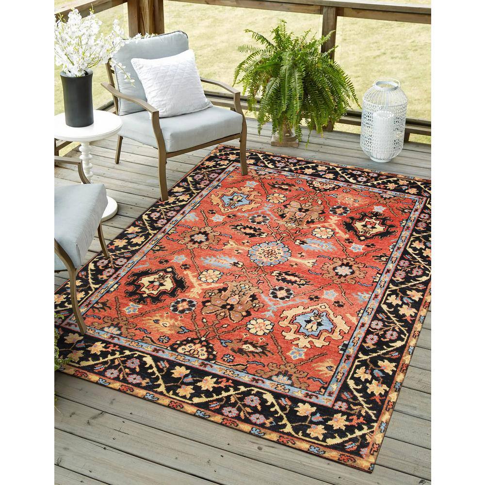 Rust Navy Rug EORC Rust and Navy Hand-Knotted Wool Traditional Knot Rug by ...