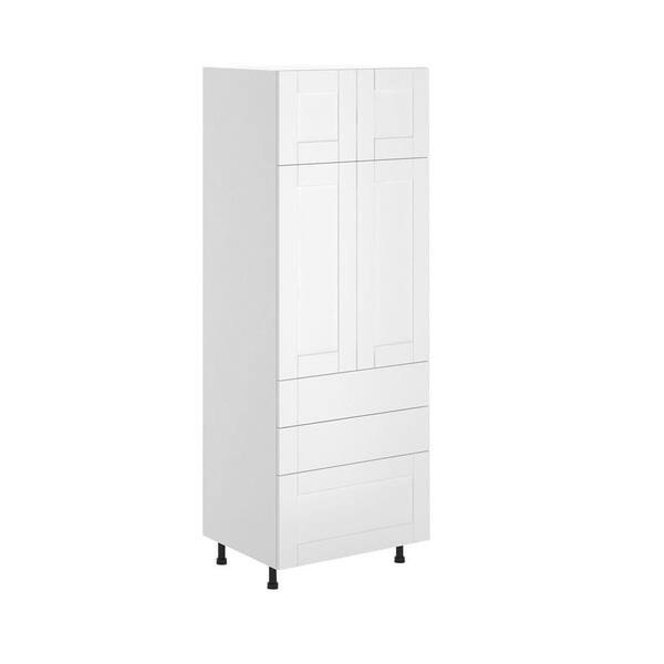 Fabritec Dublin Ready to Assemble 30 x8 3.5 x 24.5 in. Pantry/Utility Cabinet in White Melamine and Door in White