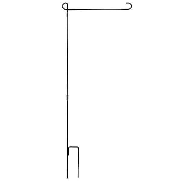 Unbranded 3 ft. Wrought Iron Coated Garden Flag Stand Flagpole Weatherproof Flag Holder Party Banner Fits 11.8 x 17.7 in. for Yard