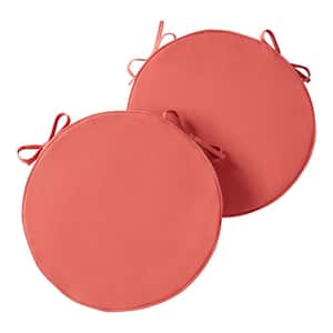 18 in. x 18 in. Coral Round Outdoor Seat Cushion (2-Pack)