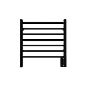 Radiant Small 7-Bar Plug-in with Hardwired kit Electric Towel Warmer in Matte Black