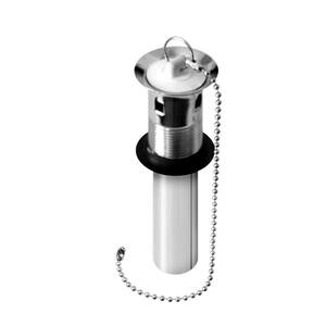 1-1/4 in. Chrome-Plated Plastic Tailpiece with Sink Drain Stopper and Overflow Plug