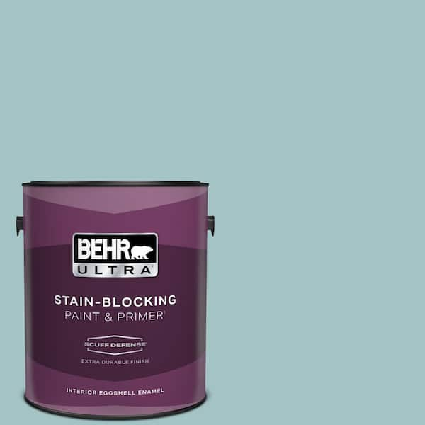 BEHR ULTRA 1 gal. #510E-3 Ocean Kiss Extra Durable Eggshell Enamel Interior Paint & Primer