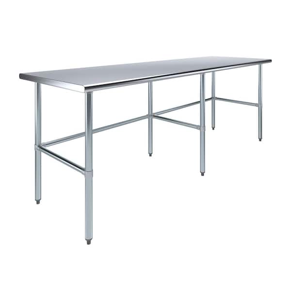 30 in. x 96 in. Open Base Stainless Steel Work Table-Kitchen Prep Table