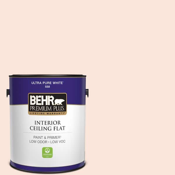 1 gal. #220C-1 White Peach Ceiling Flat Interior Paint