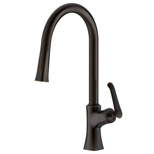 HOMLUX Single-Handle Pull-Down Sprayer Kitchen Faucet with High-Arc ...