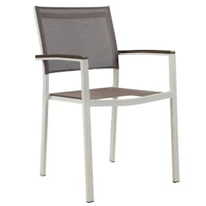Gray Textilene Fabric Aluminum Frame Dining Chairs (Set of 6)