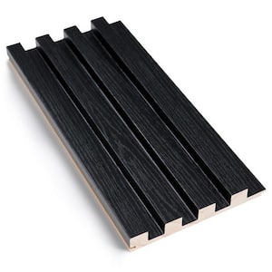 106 in. x 6 in. x 0.7 in. Solid Wood Wall Cladding Siding Board in Black Texture Color (Set of 4-Piece)