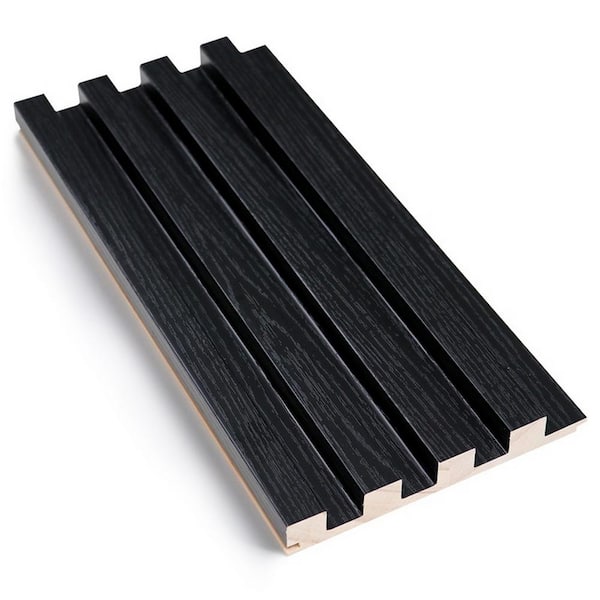 Ejoy 106 in. x 6 in. x 0.7 in. Solid Wood Wall Cladding Siding Board in Black Texture Color (Set of 4-Piece)