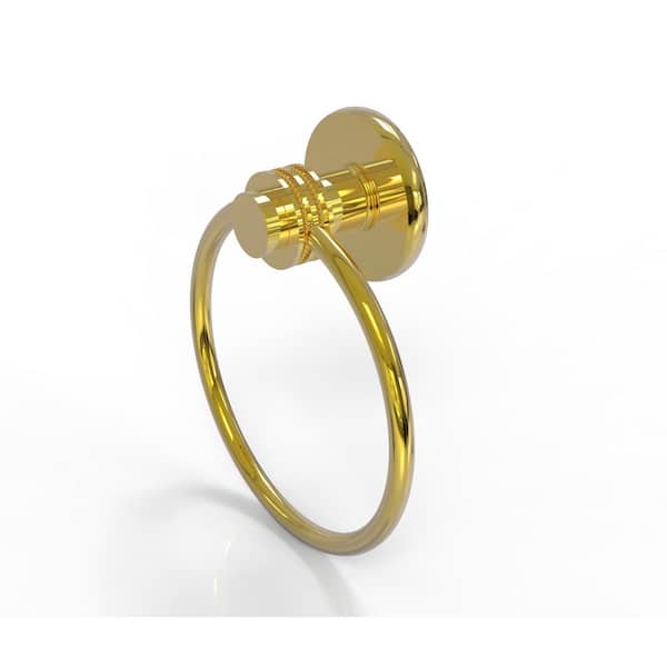 Allied Brass Mercury Collection Towel Ring with Dotted Accent in Polished Brass
