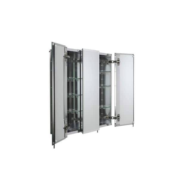 30 in. W x 26 in. H Frameless Aluminum Recessed or Surface-Mount Bathroom Medicine Cabinet with Easy Hang System