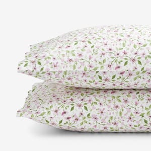 Company Kids Lilahs Floral Pink Multi Organic Cotton Percale Standard Pillowcase (Set of 2)