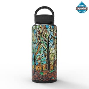 32 oz. Sanctuary Panther Black Insulated Stainless Steel Water Bottle with D-Ring Lid