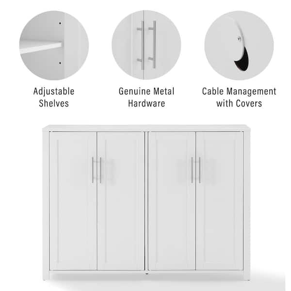 CROSLEY FURNITURE Savannah White MDF 48 in. Sideboard with