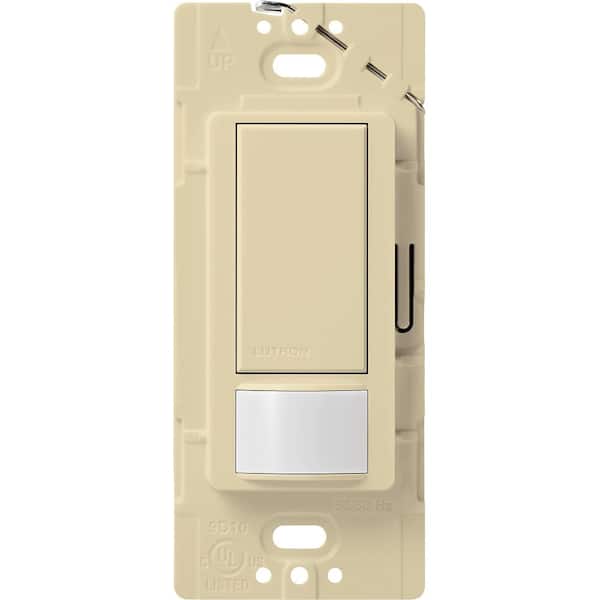 Lutron Maestro Vacancy-Only Sensor Switch, 2 Amp/Single-Pole, No Neutral Required, Ivory (MS-VPS2-IV)