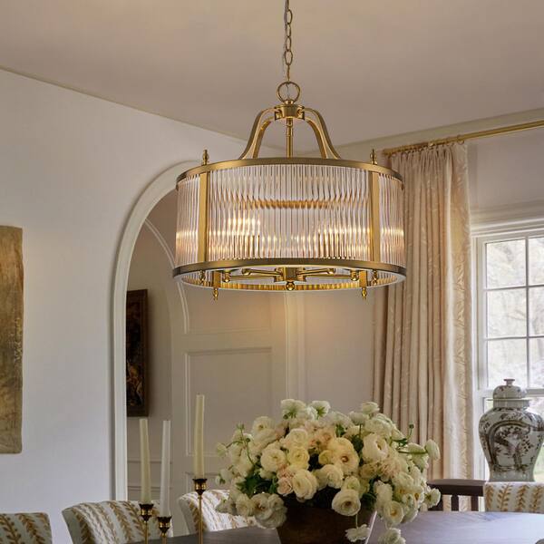 EDISLIVE Kosyee 5-Light 20 in. Ribbed Glass Brass Chandelier