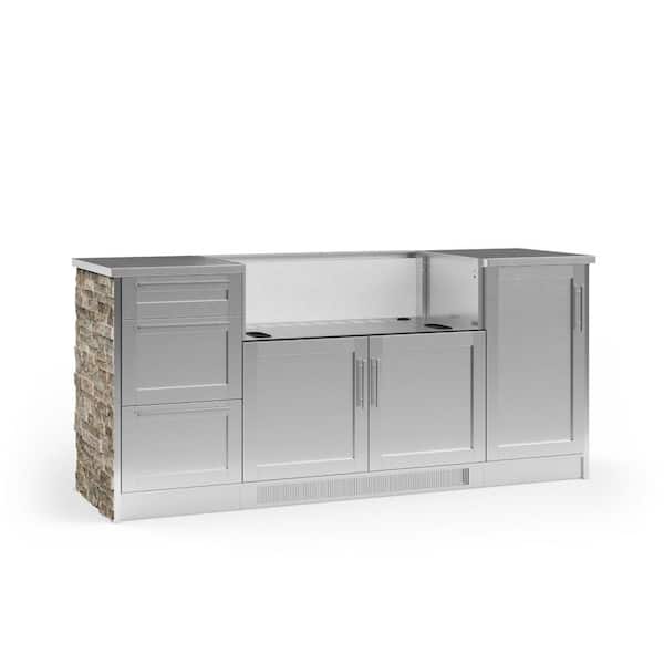 NewAge Products Signature Series 79.16 in. x 25.5 in. x 37 in. 8-Piece Outdoor Kitchen Cabinet Set with 40 in. Grill Cabinet