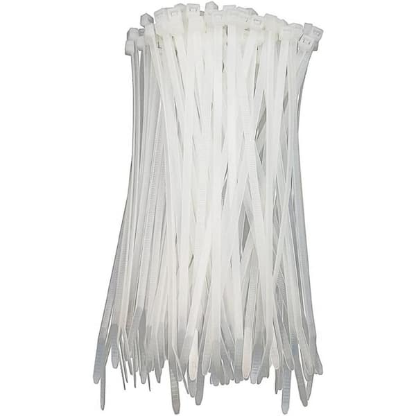 Micro Connectors, Inc 14 in. Cable Zip Tie 50 lbs. Multi-Purpose Self-Locking Clear (1000-Pack)