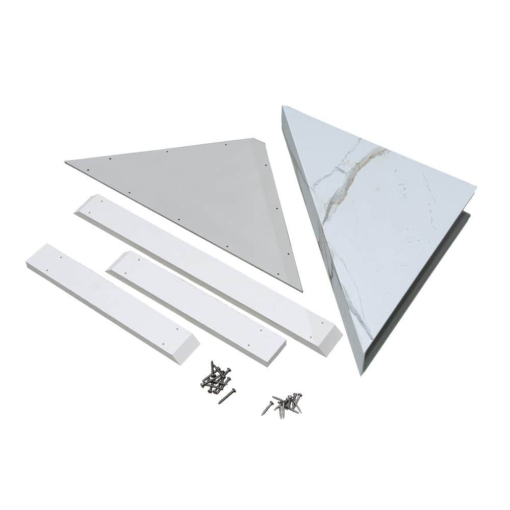 24.88 in. x 12.31 in. Vinyl Waterproof Walk in Corner Shower Seat in Carrara Marble/Urban Glacier price history on PriceWatchPro