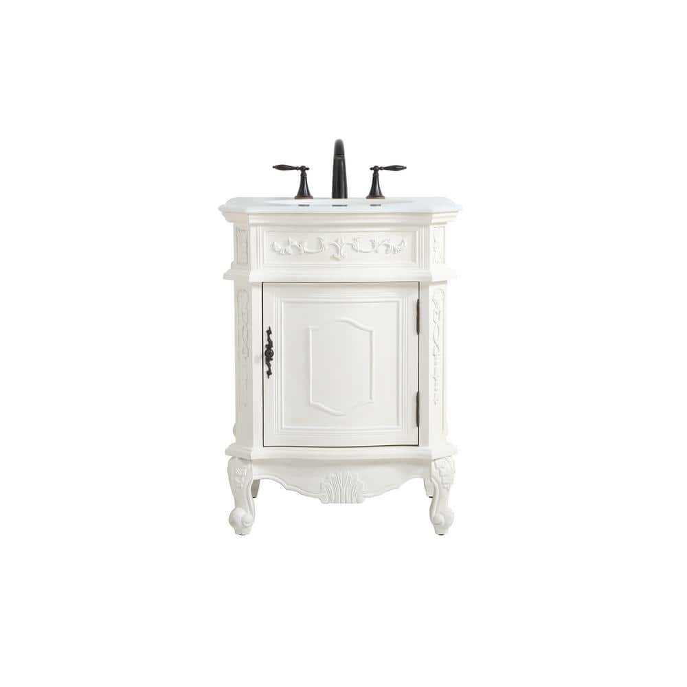 Simply Living 24 in. W x 21.75 in. D x 34 in. H Bath Vanity in Antique Whit